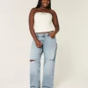 Jeansy Curvy Low-Rise Ripped Medium Wash Baggy