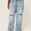 Jeansy Curvy Low-Rise Ripped Medium Wash Baggy