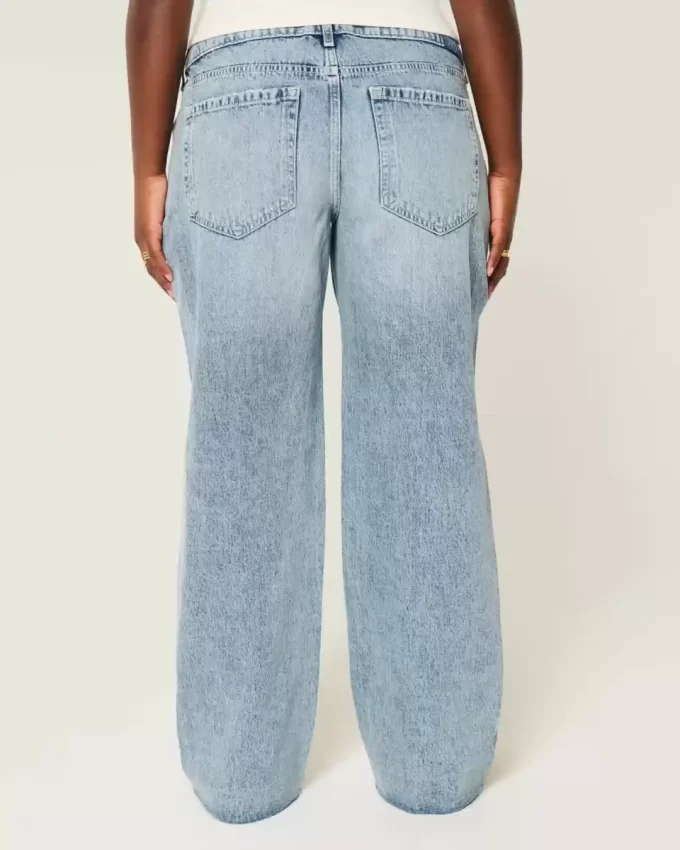 Jeansy Curvy Low-Rise Ripped Medium Wash Baggy