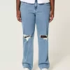 Jeansy Curvy Low-Rise Ripped Medium Wash Loose Straight