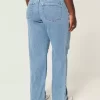 Jeansy Curvy Low-Rise Ripped Medium Wash Loose Straight