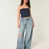 Jeansy Curvy Low-Rise Ripped Medium Wash Super Baggy