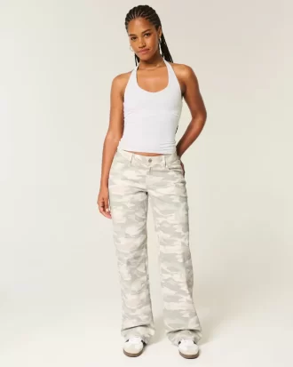 Jeansy Curvy Low-rise Y2K Camo Baggy