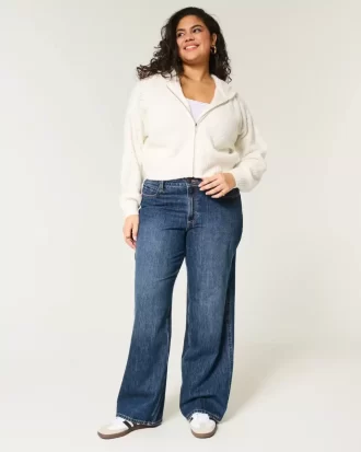 Jeansy Curvy Mid-Rise Dark Wash Baggy