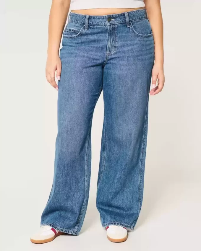 Jeansy Curvy Mid-Rise Medium Wash Baggy Jeansy Curvy Mid-Rise Medium Wash Baggy
