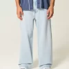 Jeansy Light Wash New York Graphic Super Baggy Jeansy Light Wash New York Graphic Super Baggy