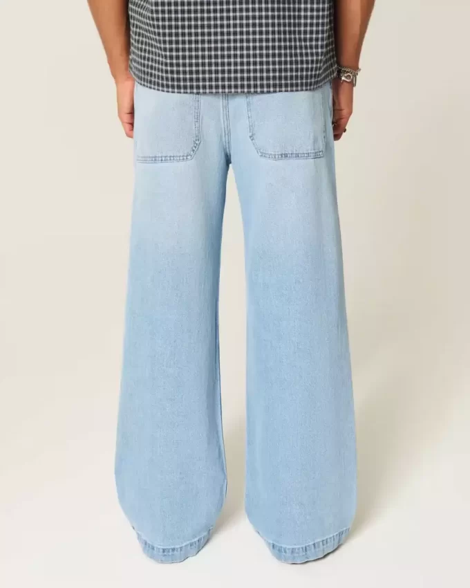 Jeansy Light Wash Spider Graphic Super Baggy Jeansy Light Wash Spider Graphic Super Baggy