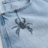 Jeansy Light Wash Spider Graphic Super Baggy Jeansy Light Wash Spider Graphic Super Baggy