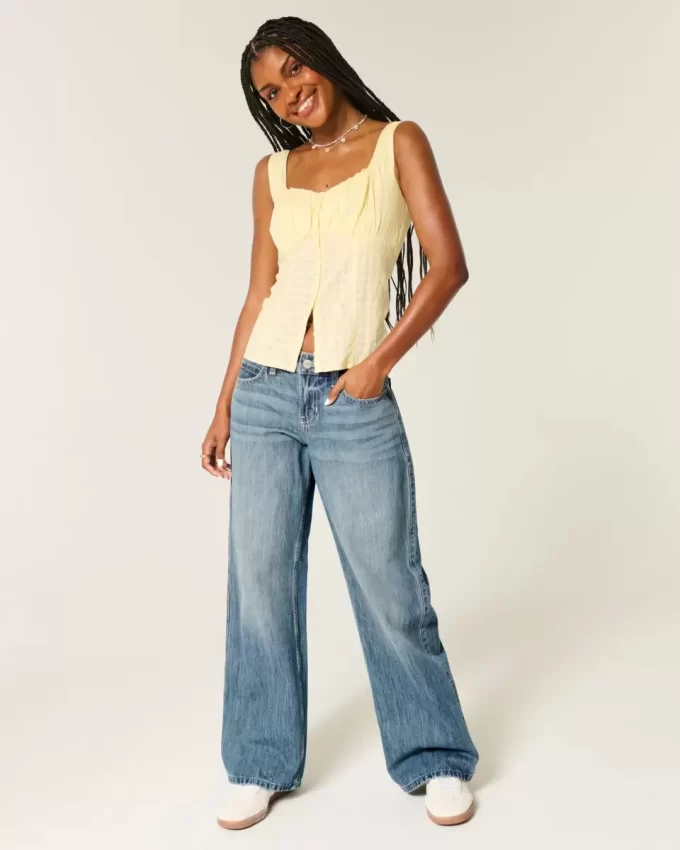 Jeansy Los Angeles Graphic Baggy z niskim stanem i średnim spraniem Jeansy Los Angeles Graphic Baggy z niskim stanem i średnim spraniem