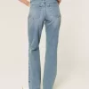 Jeansy Ripped Medium Wash High-Rise Straight