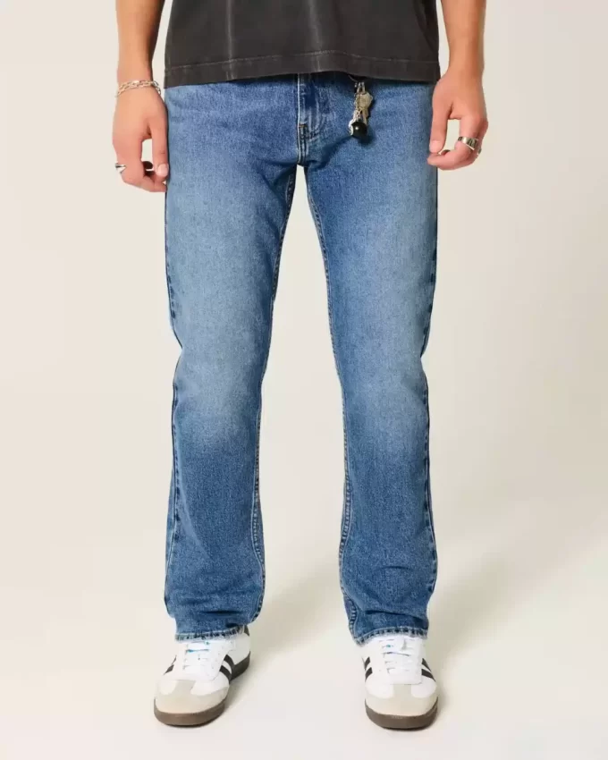 Jeansy Slim Straight w średnim odcieniu