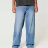 Jeansy Super Baggy o średnim stopniu prania