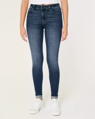 Jeansy Super Skinny z wysokim stanem i średnim spraniem