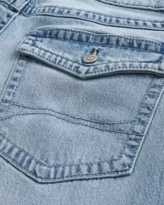 Jeansy typu baggy bootcut w jasnym kolorze