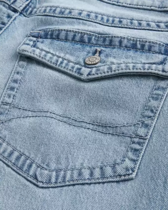 Jeansy typu baggy bootcut w jasnym kolorze