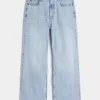 Jeansy typu baggy bootcut w jasnym kolorze