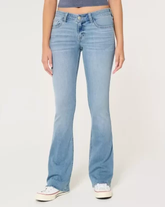 Jeansy z niskim stanem i lekkim spraniem