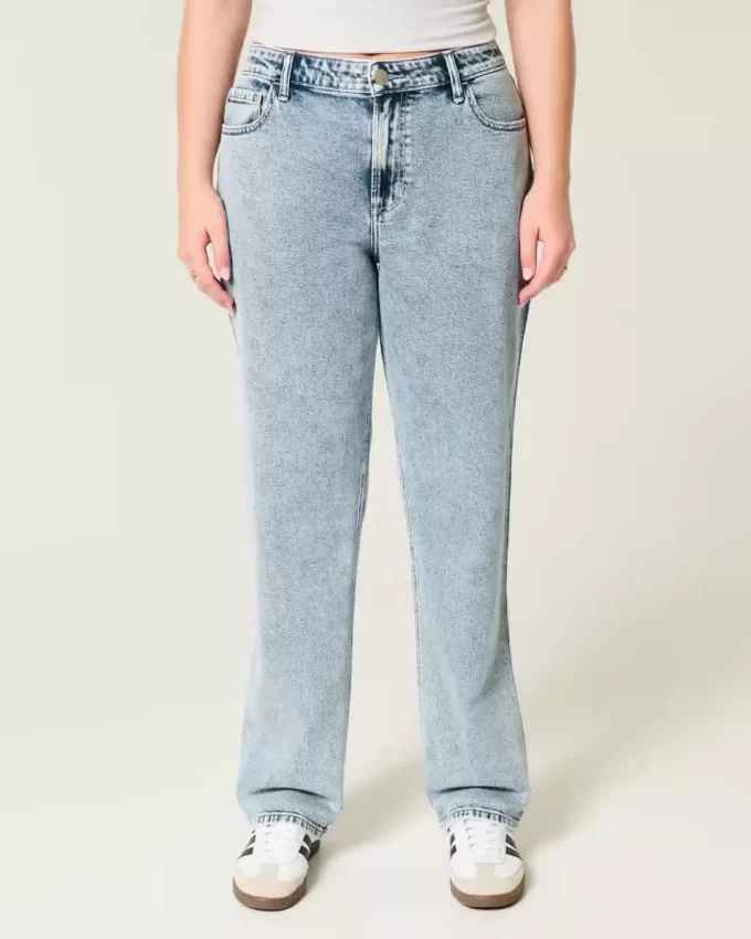 Jeansy z wysokim stanem i średnim stanem