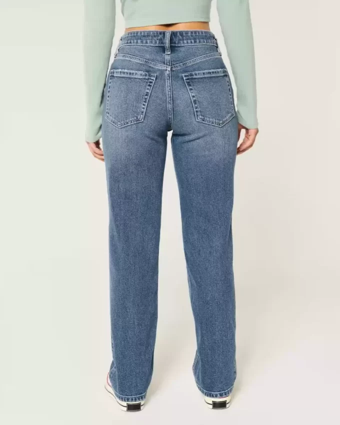 Jeansy z wysokim stanem i średnim stanem Jeansy z wysokim stanem i średnim stanem