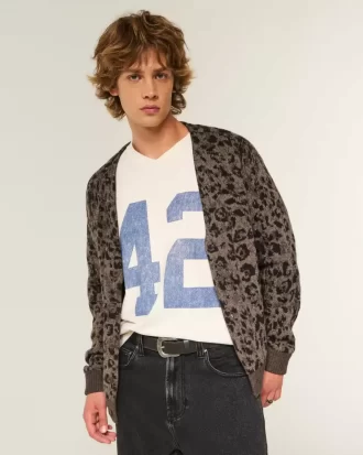 Kardigan w pudełkowy wzór