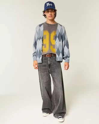 Kardigan w pudełkowy wzór