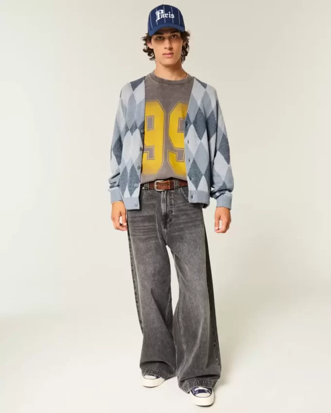 Kardigan w pudełkowy wzór