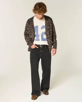 Kardigan w pudełkowy wzór