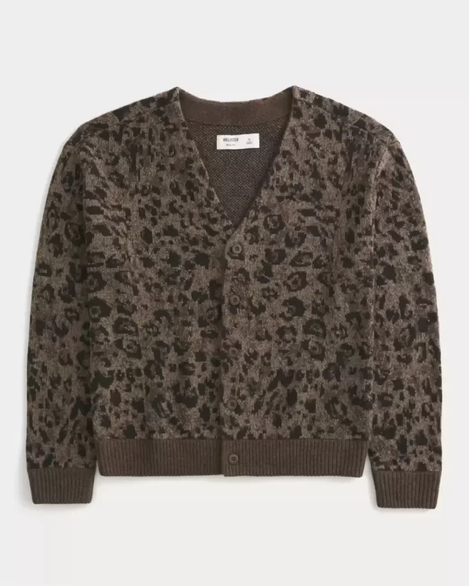 Kardigan w pudełkowy wzór