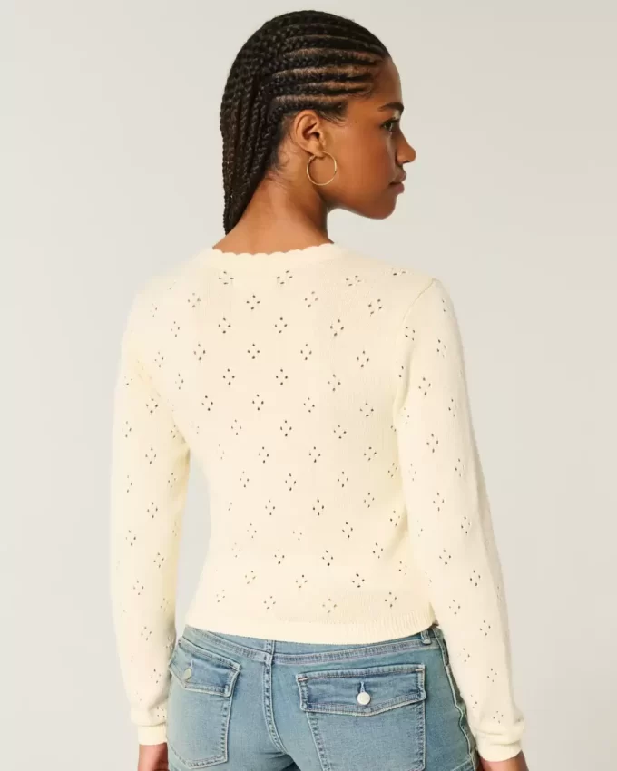 Kardigan z okrągłym dekoltem