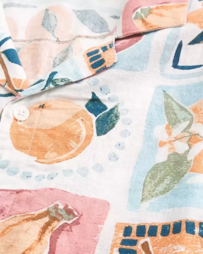 Koszula Boxy Linen-Blend z nadrukiem stemplowym Koszula Boxy Linen-Blend z nadrukiem stemplowym