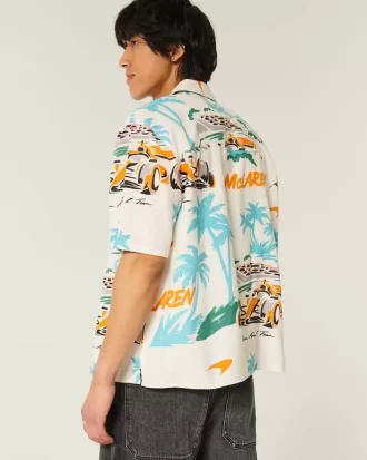 Koszula McLaren Pattern z mieszanki lnu i pudełek