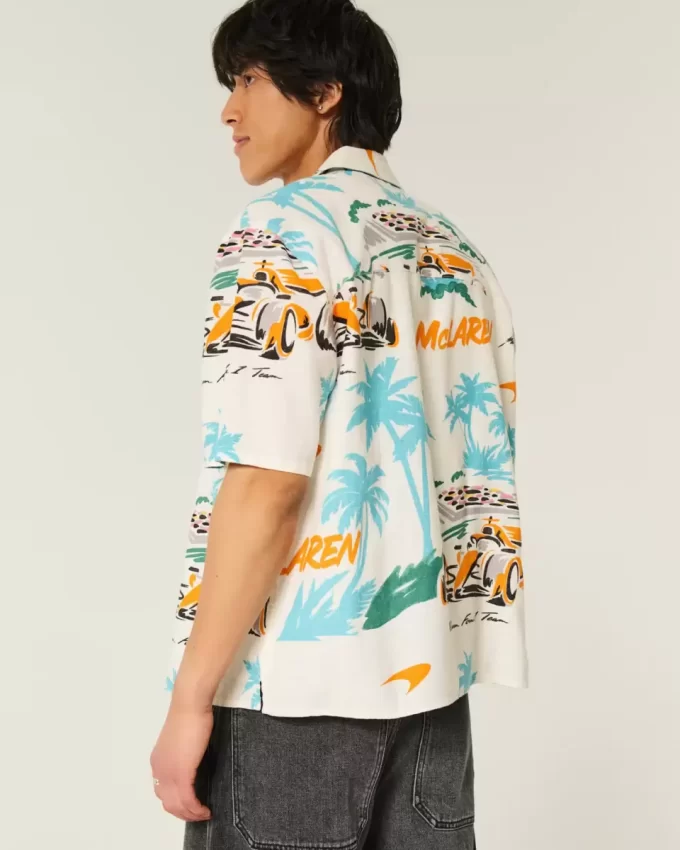 Koszula McLaren Pattern z mieszanki lnu i pudełek