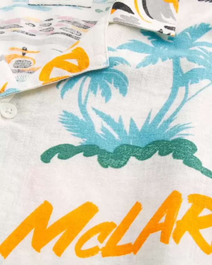 Koszula McLaren Pattern z mieszanki lnu i pudełek