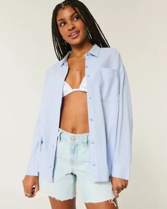 Koszula oversize z mieszanki lnu