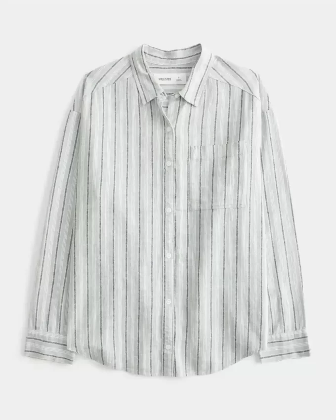 Koszula oversize z mieszanki lnu Koszula oversize z mieszanki lnu