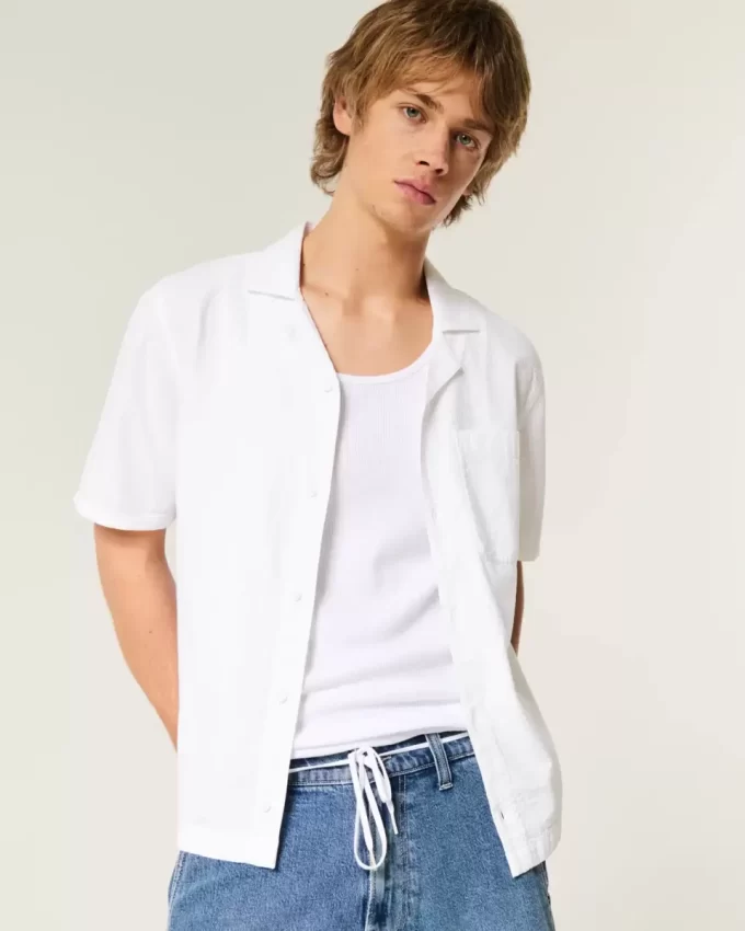 Koszula seersucker z krótkim rękawem