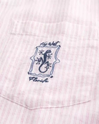 Koszula z krótkim rękawem i grafiką Key West w stylu boxy z mieszanki lnu