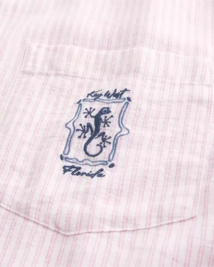 Koszula z krótkim rękawem i grafiką Key West w stylu boxy z mieszanki lnu Koszula z krótkim rękawem i grafiką Key West w stylu boxy z mieszanki lnu