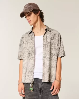 Koszula z krótkim rękawem i kieszenią w stylu boxy