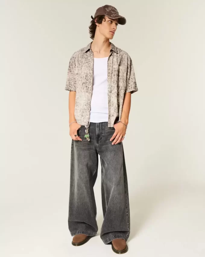 Koszula z krótkim rękawem i kieszenią w stylu boxy