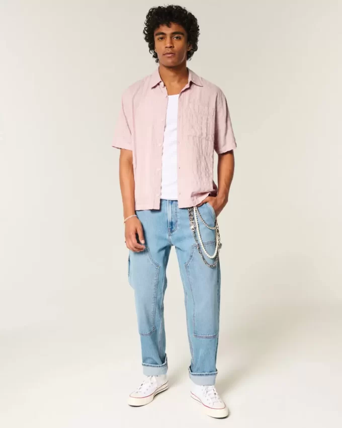 Koszula z krótkim rękawem i kieszenią w stylu boxy