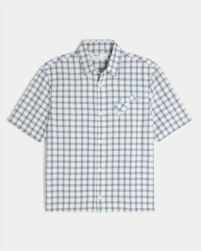 Koszula z krótkim rękawem w kształcie gwiazdy w stylu boxy Koszula z krótkim rękawem w kształcie gwiazdy w stylu boxy