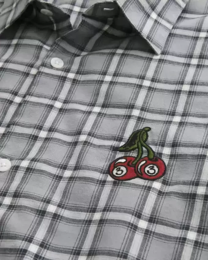 Koszula z krótkim rękawem w kształcie pudełka z grafiką wiśniową Koszula z krótkim rękawem w kształcie pudełka z grafiką wiśniową