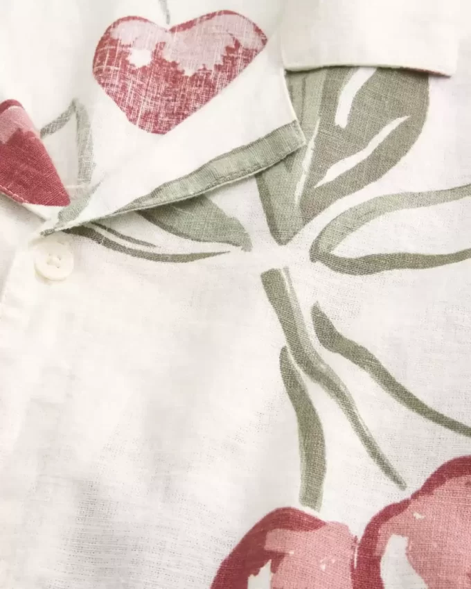 Koszula z krótkim rękawem w stylu boxy z mieszanki lnu Koszula z krótkim rękawem w stylu boxy z mieszanki lnu