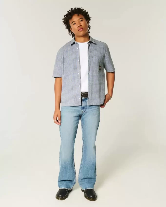 Koszula z krótkim rękawem w stylu New York w stylu pudełkowym z grafiką Koszula z krótkim rękawem w stylu New York w stylu pudełkowym z grafiką