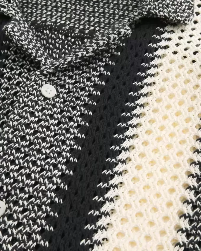 Koszula z krótkim rękawem w stylu pudełkowym, szydełkowana