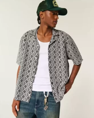 Koszula z krótkim rękawem w stylu szydełkowym