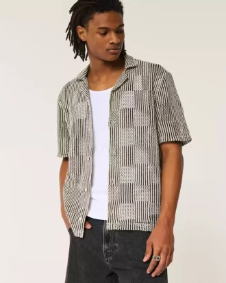 Koszula z krótkim rękawem w stylu szydełkowym