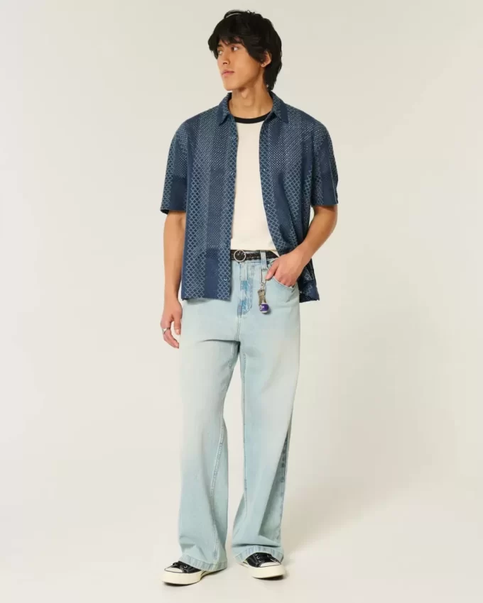 Koszula z krótkim rękawem w stylu szydełkowym