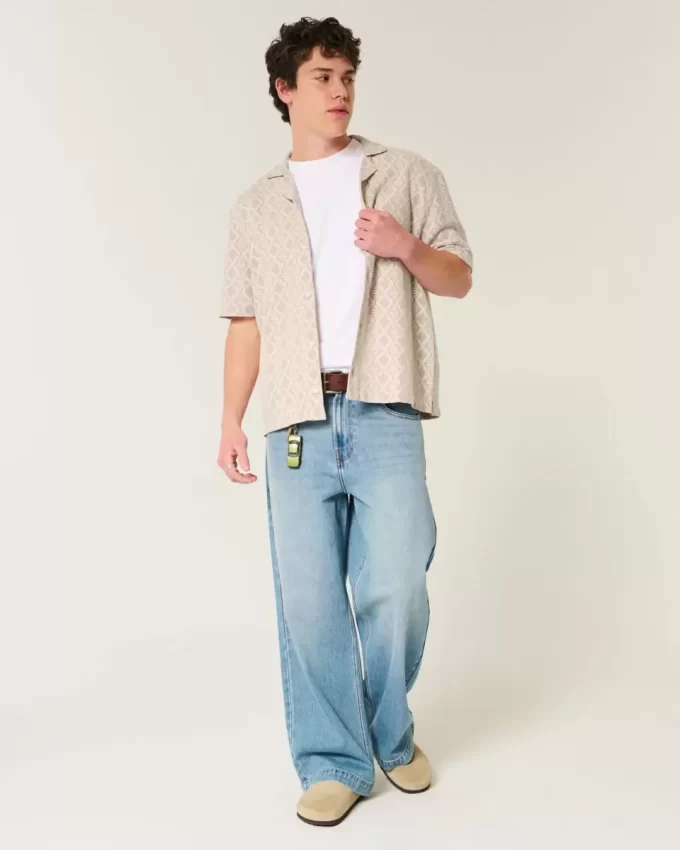 Koszula z krótkim rękawem w stylu szydełkowym